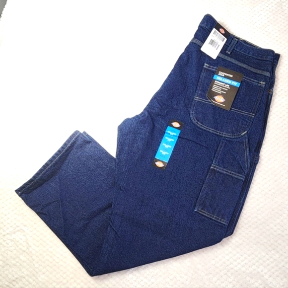 DICKIES MENS CARPENTER JEANS DARK BLUE DENIM SIZE 40×30 NEW WITH TAGS - Picture 3 of 14